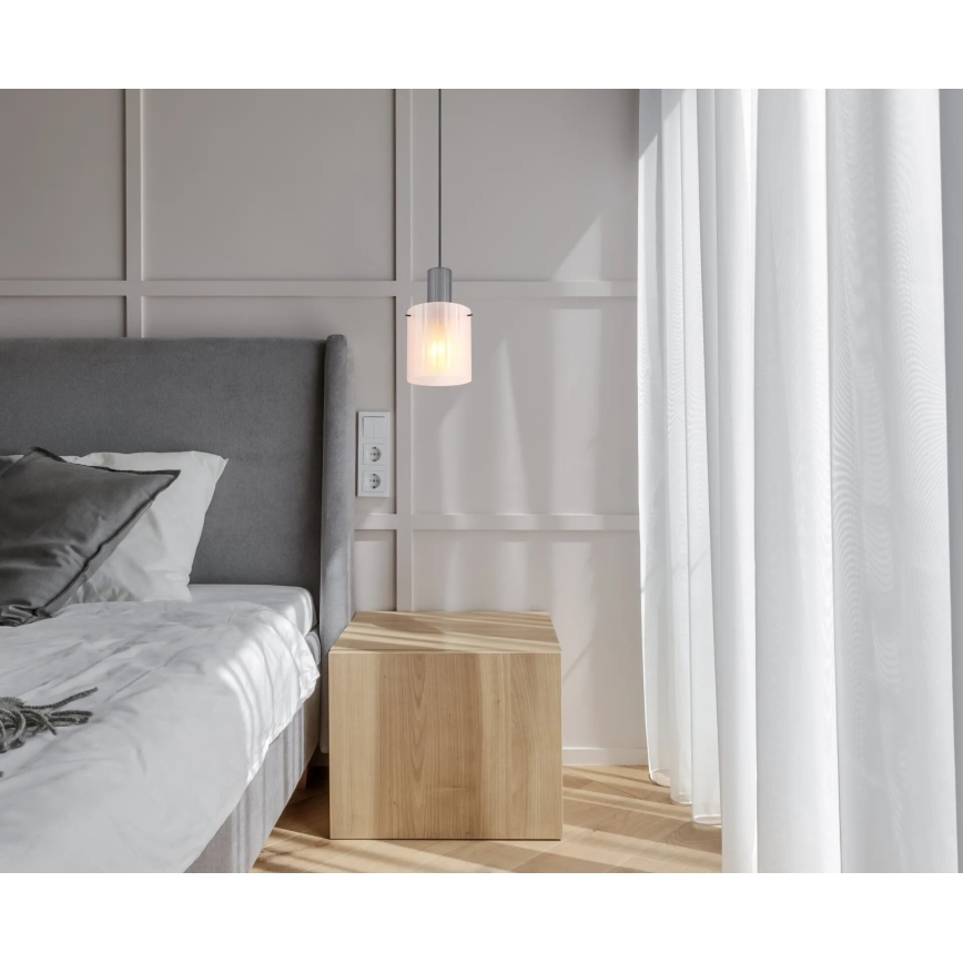 Globo - Lestenec na vrvici 1xE27/40W/230V pr. 18 cm bela