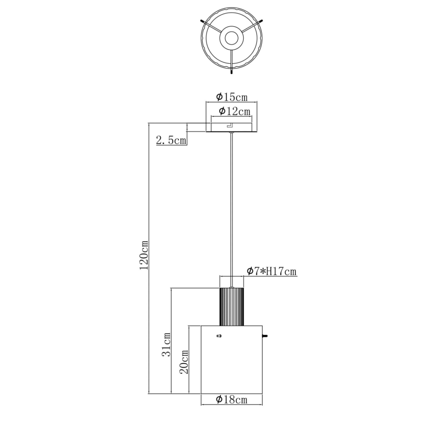 Globo - Lestenec na vrvici 1xE27/40W/230V pr. 18 cm bela