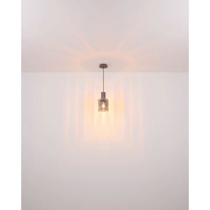 Globo - Lestenec na vrvici 1xE27/40W/230V pr. 18 cm siva