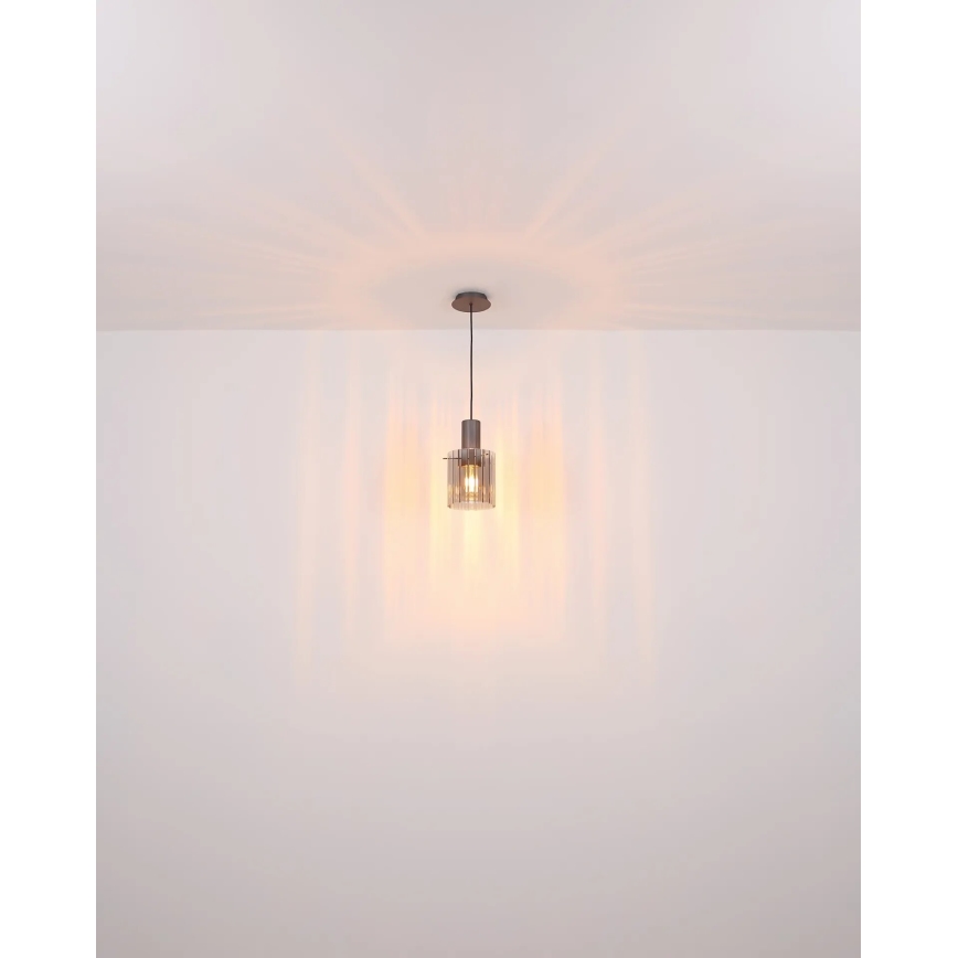 Globo - Lestenec na vrvici 1xE27/40W/230V pr. 18 cm siva