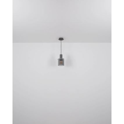 Globo - Lestenec na vrvici 1xE27/40W/230V pr. 18 cm siva