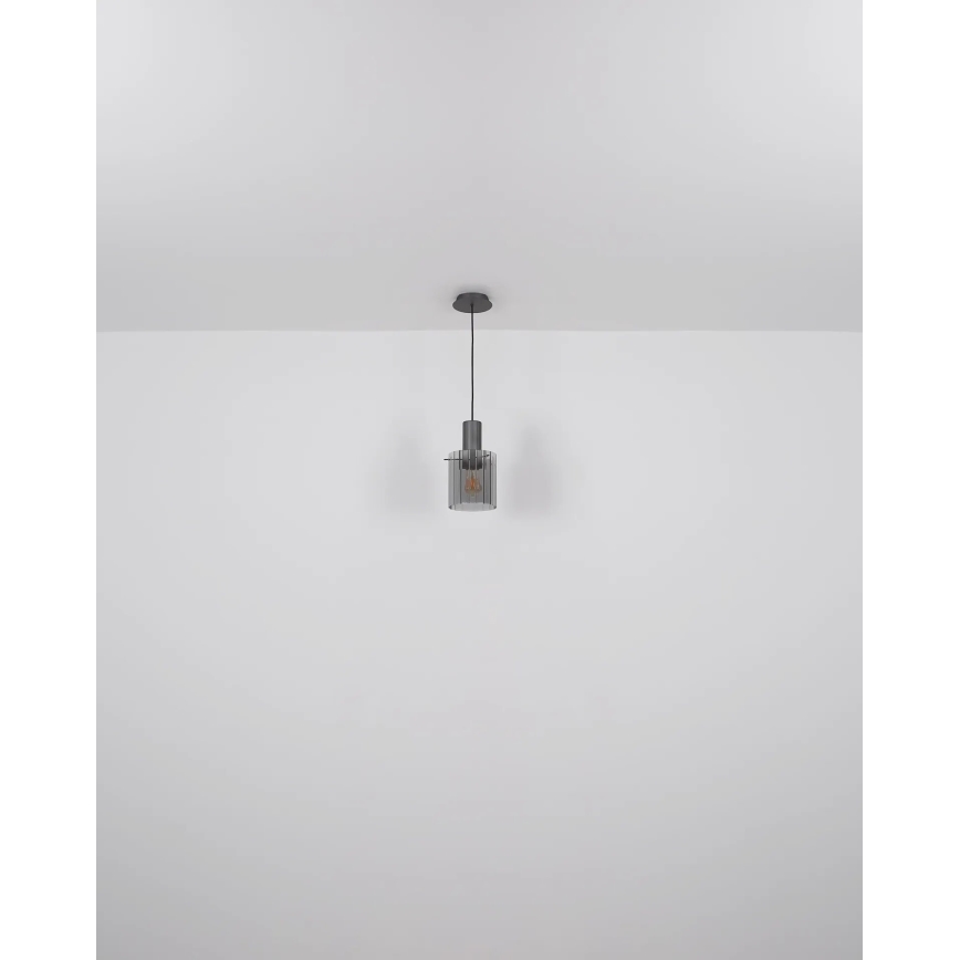 Globo - Lestenec na vrvici 1xE27/40W/230V pr. 18 cm siva