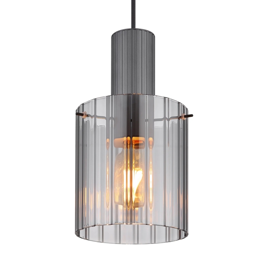 Globo - Lestenec na vrvici 1xE27/40W/230V pr. 18 cm siva