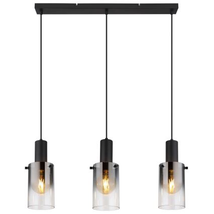Globo - Lestenec na vrvici 3xE27/40W/230V črna