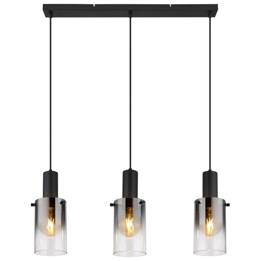 Globo - Lestenec na vrvici 3xE27/40W/230V črna
