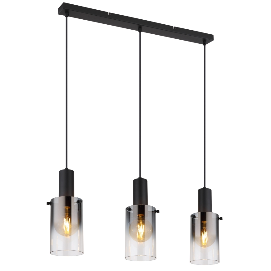 Globo - Lestenec na vrvici 3xE27/40W/230V črna