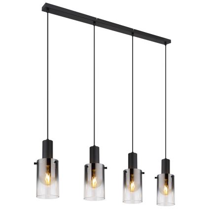 Globo - Lestenec na vrvici 4xE27/40W/230V črna