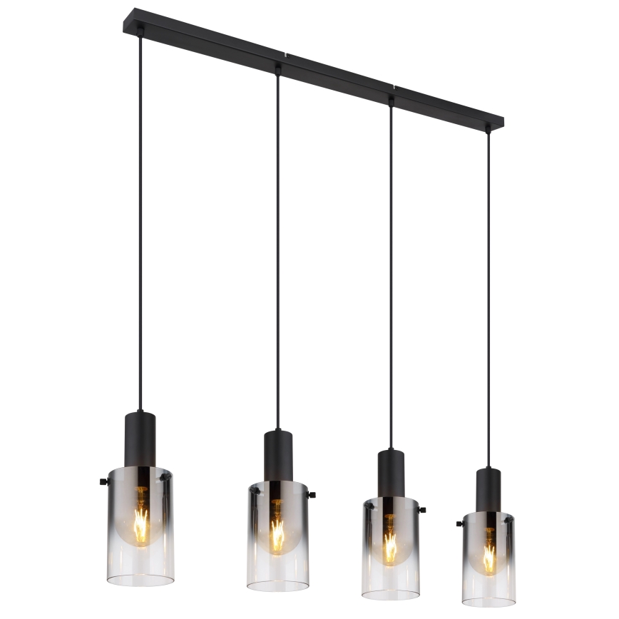 Globo - Lestenec na vrvici 4xE27/40W/230V črna
