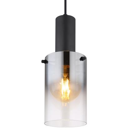 Globo - Lestenec na vrvici 1xE27/40W/230V pr. 12,5 cm črna