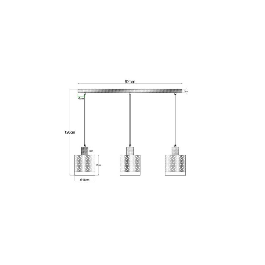 Globo - Lestenec na kablu 3xE27/60W/230V