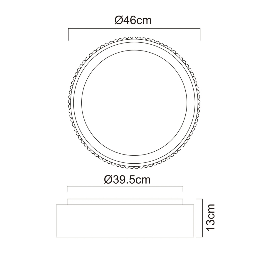 Globo - LED stropna svetilka LED/45W/230V 2700/4000/6000K Ø 46 cm črna