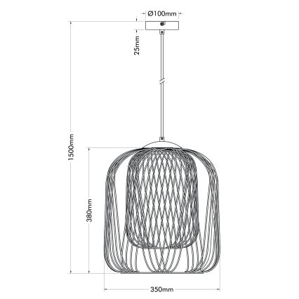 Globo - Lestenec na kablu 1xE27/40W/230V premer 35 cm bež/bela