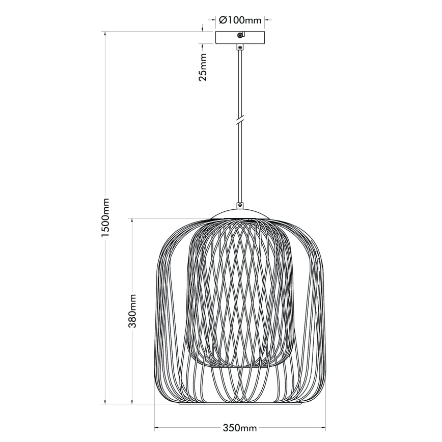 Globo - Lestenec na kablu 1xE27/40W/230V premer 35 cm bež/bela