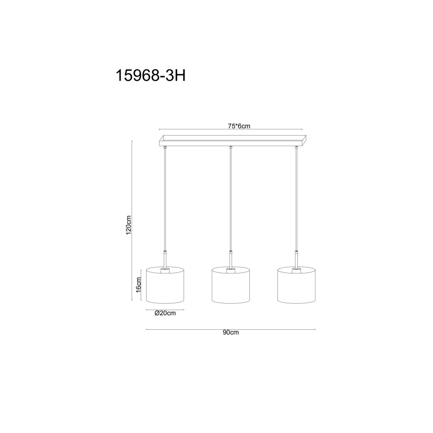 Globo - Viseči lestenec na vrvici 3xE27/40W/230V