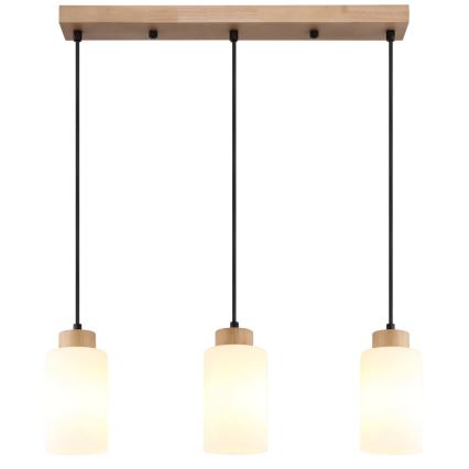 Globo - Lestenec na kablu 3xE27/60W/230V hrast/bela
