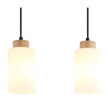 Globo - Lestenec na kablu 3xE27/60W/230V hrast/bela