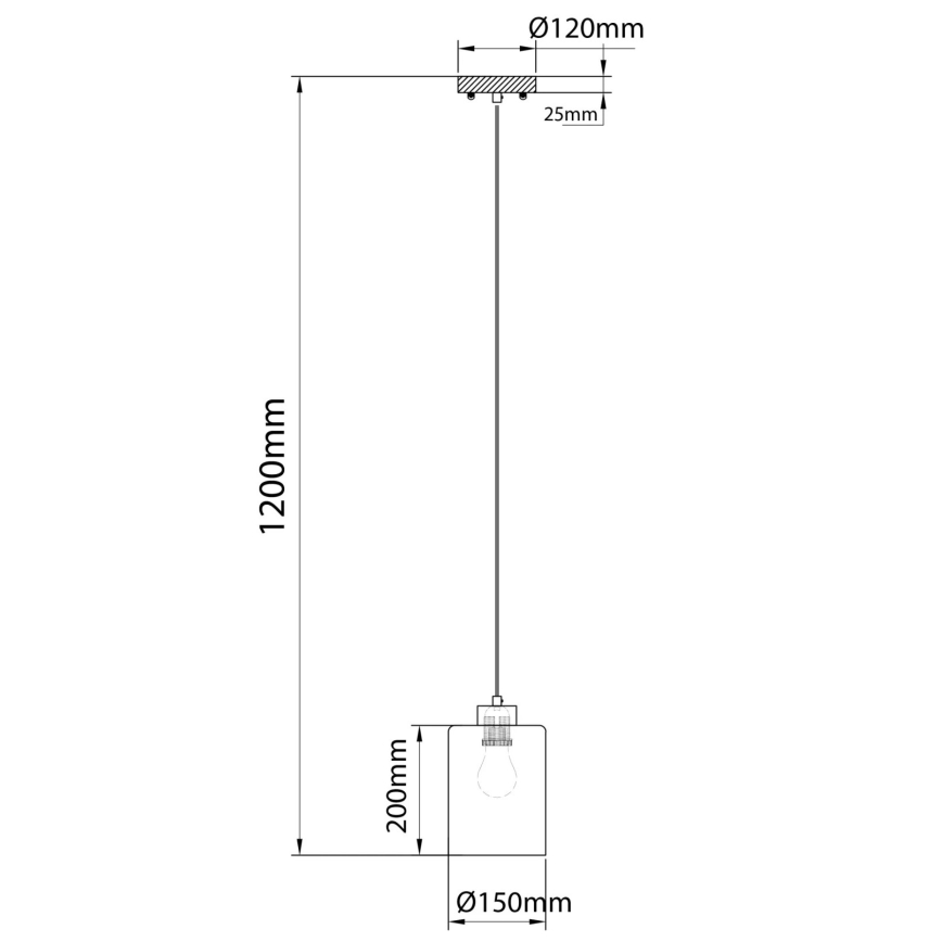 Globo - Lestenec na kablu 1xE27/60W/230V hrast/bela