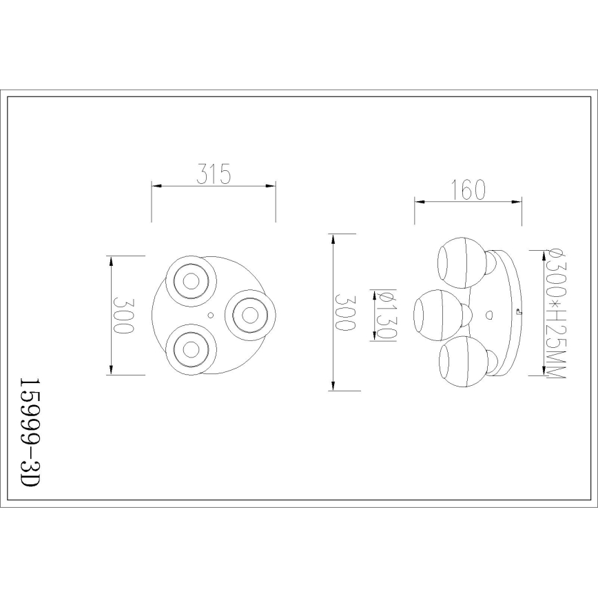 Globo - stropna svetilka 3xE27, 60 W, 230 V, premer 31,5 cm