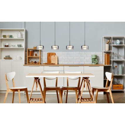 Globo - LED lestenec na kablu LED/24W/230V črna/dimljena