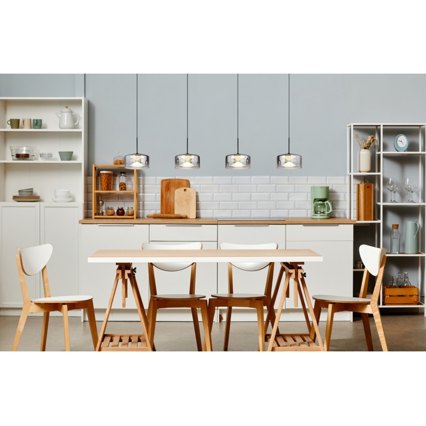 Globo - LED lestenec na kablu LED/24W/230V črna/dimljena