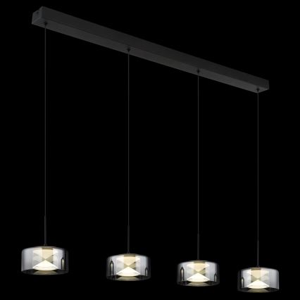Globo - LED lestenec na kablu LED/24W/230V črna/dimljena