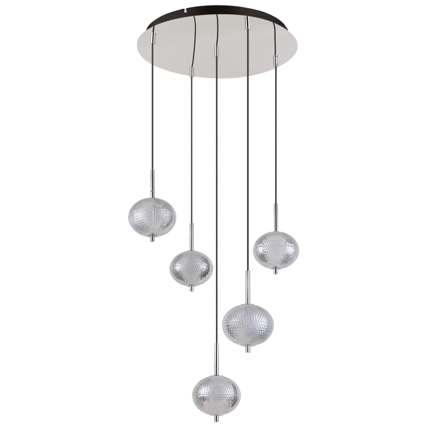 Globo - LED Lestenec na vrvici 5xLED/6,6W/230V 3000/4500/6500K