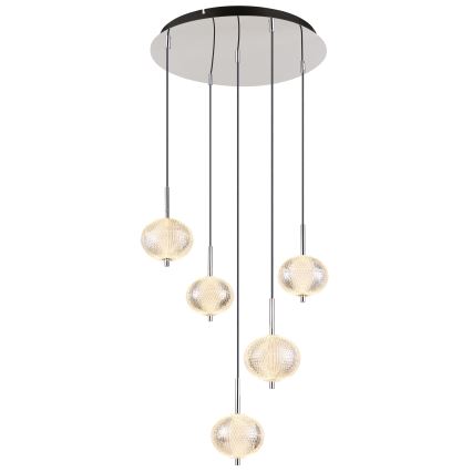 Globo - LED Lestenec na vrvici 5xLED/6,6W/230V 3000/4500/6500K