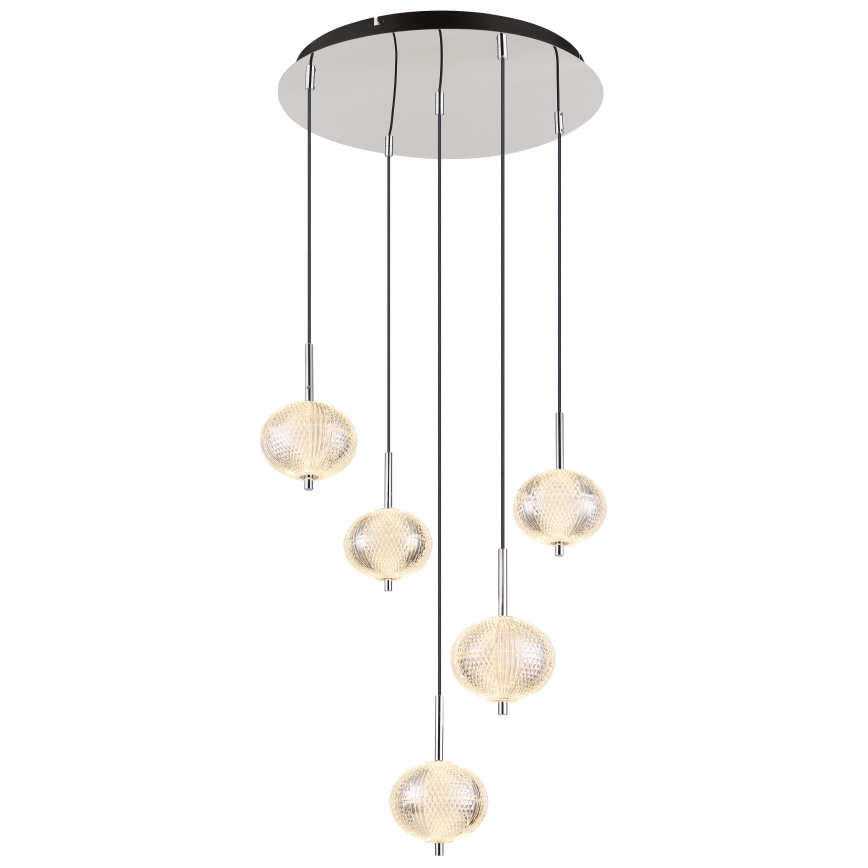 Globo - LED Lestenec na vrvici 5xLED/6,6W/230V 3000/4500/6500K