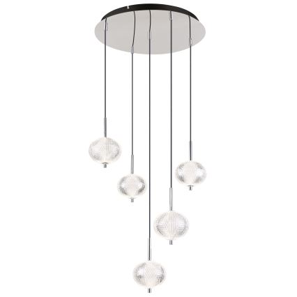 Globo - LED Lestenec na vrvici 5xLED/6,6W/230V 3000/4500/6500K