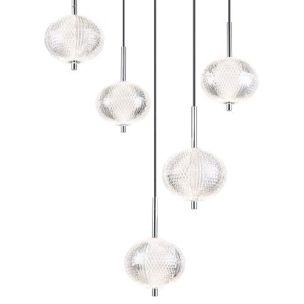 Globo - LED Lestenec na vrvici 5xLED/6,6W/230V 3000/4500/6500K
