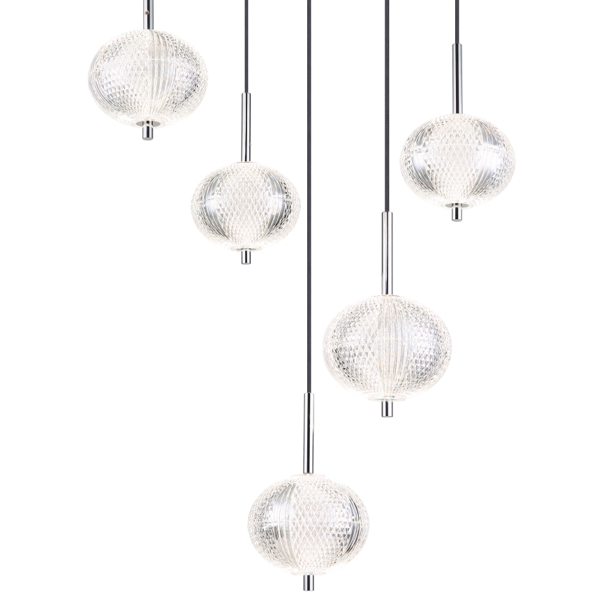 Globo - LED Lestenec na vrvici 5xLED/6,6W/230V 3000/4500/6500K