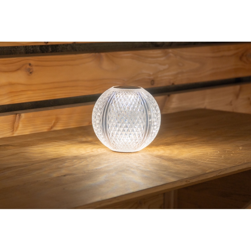 Globo - LED Zatemnitvena namizna svetilka na dotik LED/2W/5V 1200 mAh USB prozorna