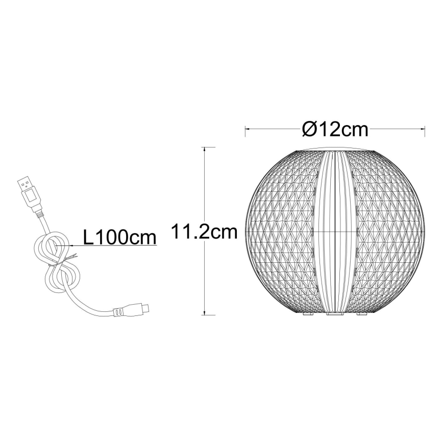 Globo - LED Zatemnitvena namizna svetilka na dotik LED/2W/5V 1200 mAh USB prozorna