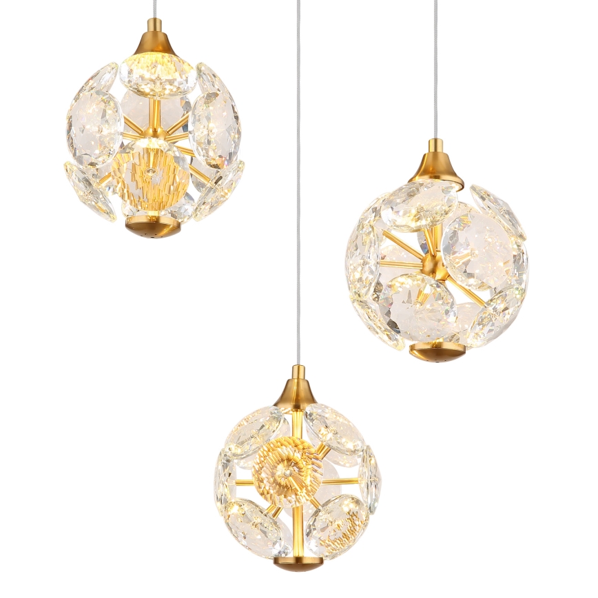Globo - LED lestenec na kablu LED/24W/230V 3000K zlata