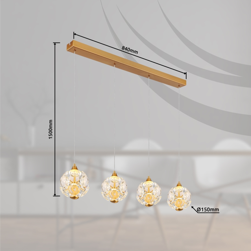 Globo - LED lestenec na žici LED/32W/230V 3000K v zlati barvi