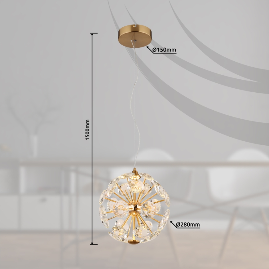 Globo - LED viseči lestenec na kablu LED/12W/230V 3000K zlata