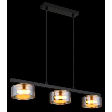 Globo - LED Lestenec na vrvici 3xGX53/6W/230V dimna/rjava
