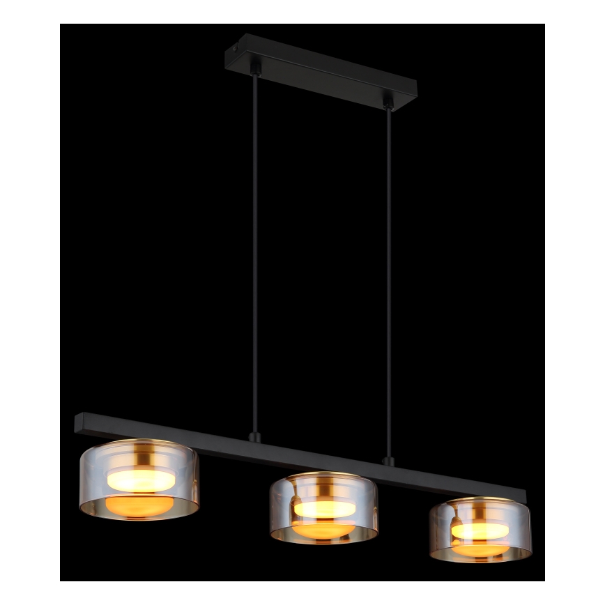 Globo - LED Lestenec na vrvici 3xGX53/6W/230V dimna/rjava