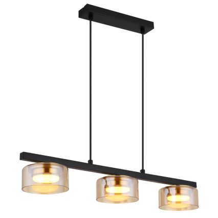 Globo - LED Lestenec na vrvici 3xGX53/6W/230V dimna/rjava