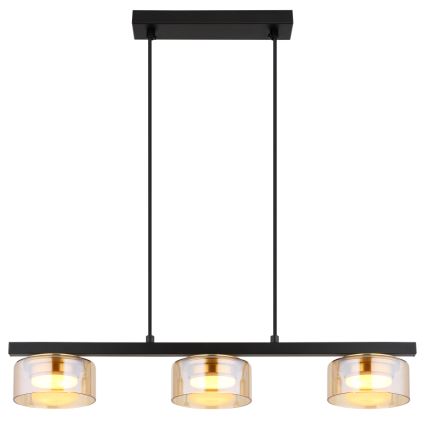 Globo - LED Lestenec na vrvici 3xGX53/6W/230V dimna/rjava