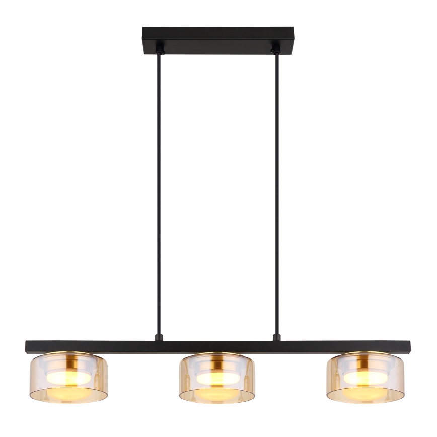 Globo - LED Lestenec na vrvici 3xGX53/6W/230V dimna/rjava