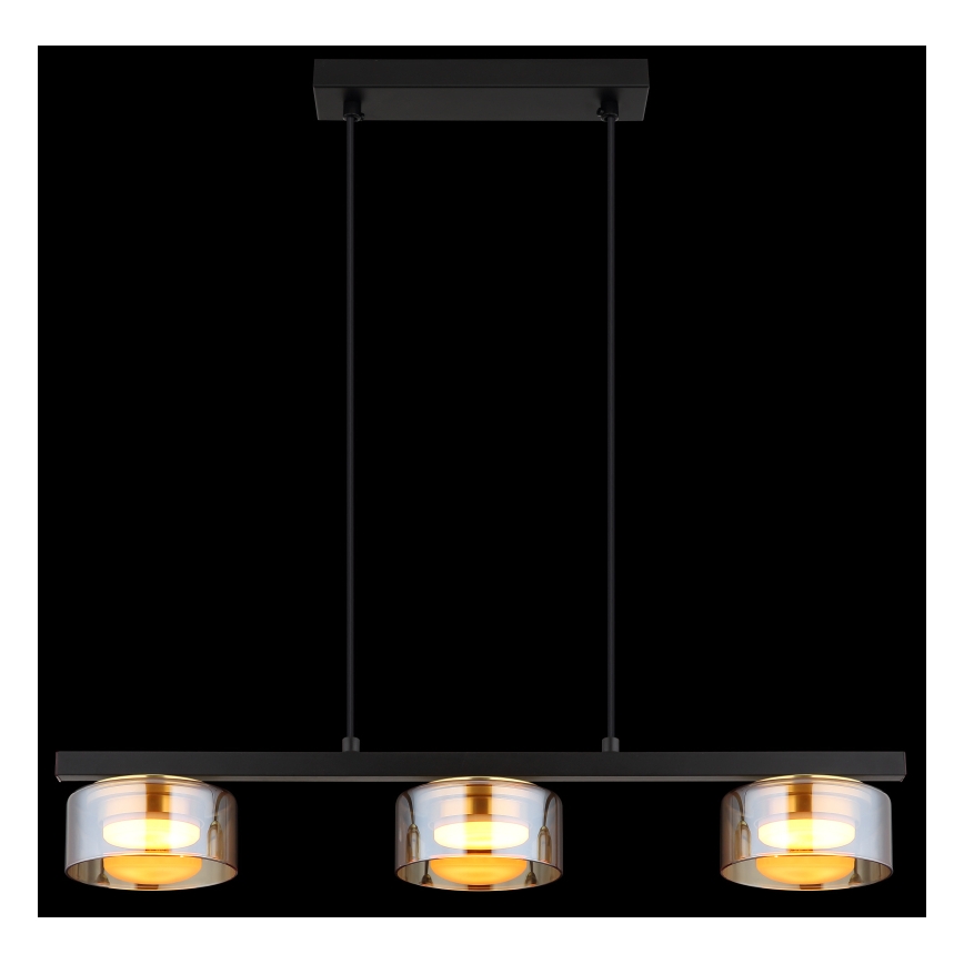 Globo - LED Lestenec na vrvici 3xGX53/6W/230V dimna/rjava