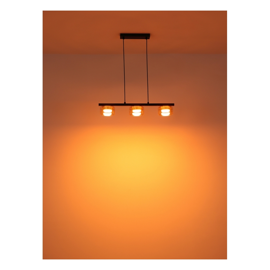 Globo - LED Lestenec na vrvici 3xGX53/6W/230V dimna/rjava