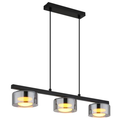 Globo - LED Lestenec na vrvici 3xGX53/6W/230V dimna/črna