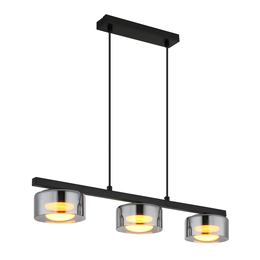 Globo - LED Lestenec na vrvici 3xGX53/6W/230V dimna/črna