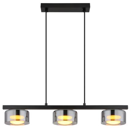 Globo - LED Lestenec na vrvici 3xGX53/6W/230V dimna/črna