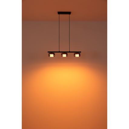 Globo - LED Lestenec na vrvici 3xGX53/6W/230V dimna/črna