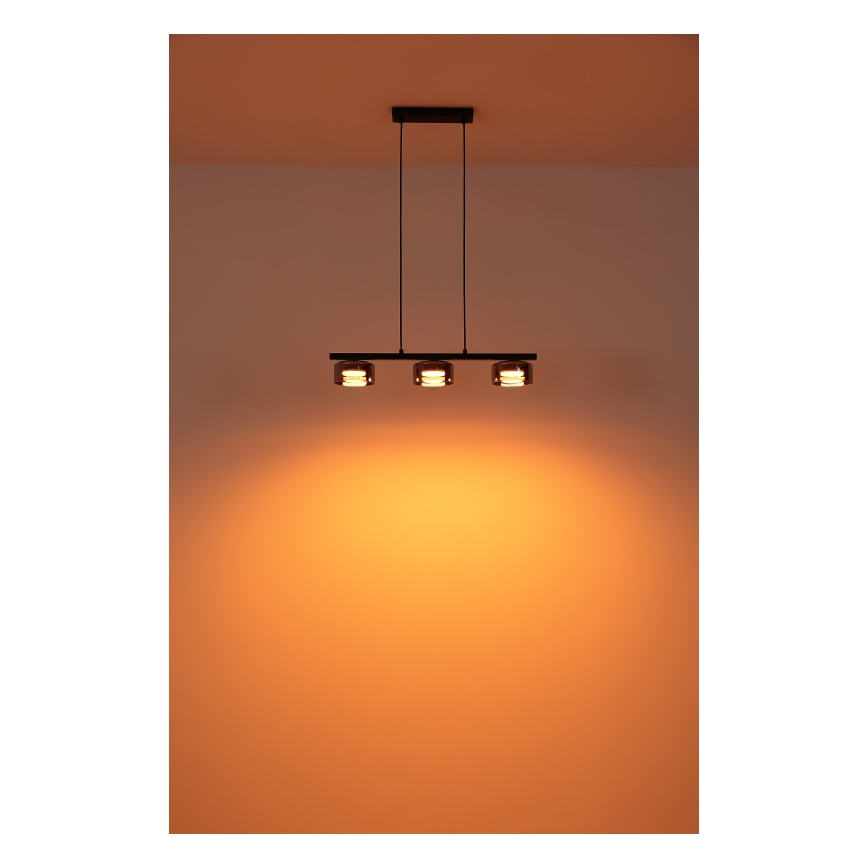 Globo - LED Lestenec na vrvici 3xGX53/6W/230V dimna/črna