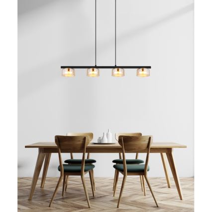 Globo - LED Lestenec na vrvici 4xGX53/6W/230V dimna/rjava