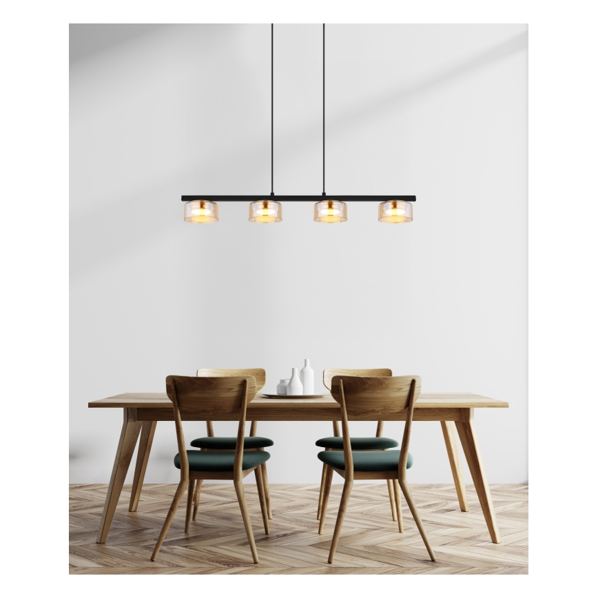 Globo - LED Lestenec na vrvici 4xGX53/6W/230V dimna/rjava